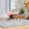 Rustic Country Flower Cart Planter For Garden Decor