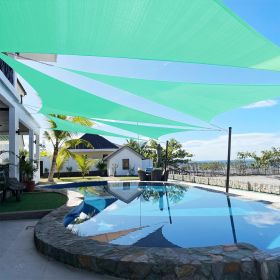 Artpuch Custom Size Turquoise Sun Shade Sail Triangle Canopy 185 GSM Durable Fabric UV Block Awning for Outdoor Patio Garden Backyard (Customized (Color: Turquoise, size: 11X20X20)