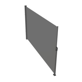 Retractable Side Awning, 71''x 118'' Aluminum Outdoor Privacy Screen, 280g Polyester Water-proof Retractable Patio Screen (Color: Gray, size: 71 x 118 inch)